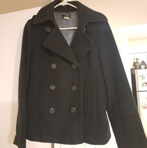 J. Crew 100% Wool Black Pea Coat
